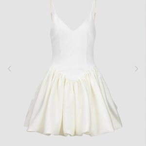 White Dress with Flared Skirt